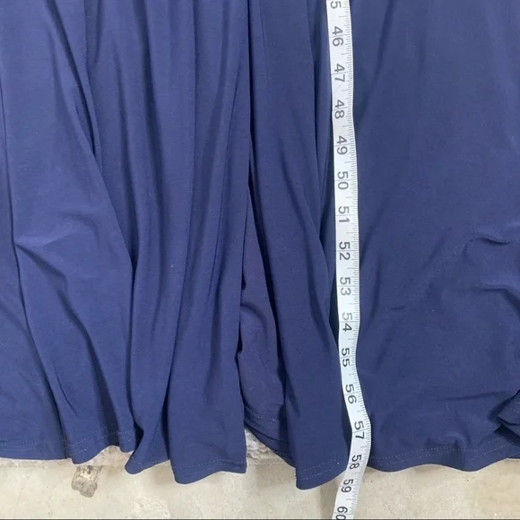 NWT Eliza J Navy Blue Embellished Cape Maxi Gown - Picture 16 of 16